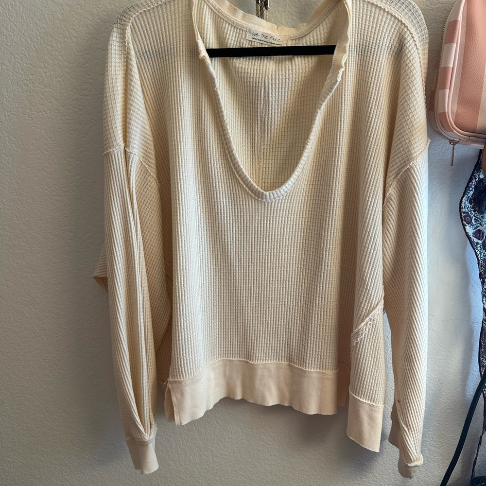 We The Free Ivory Waffle Thermal Top